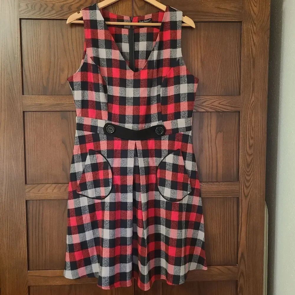 Smak Parlour Plaid Check Retro Style Dress Size XL